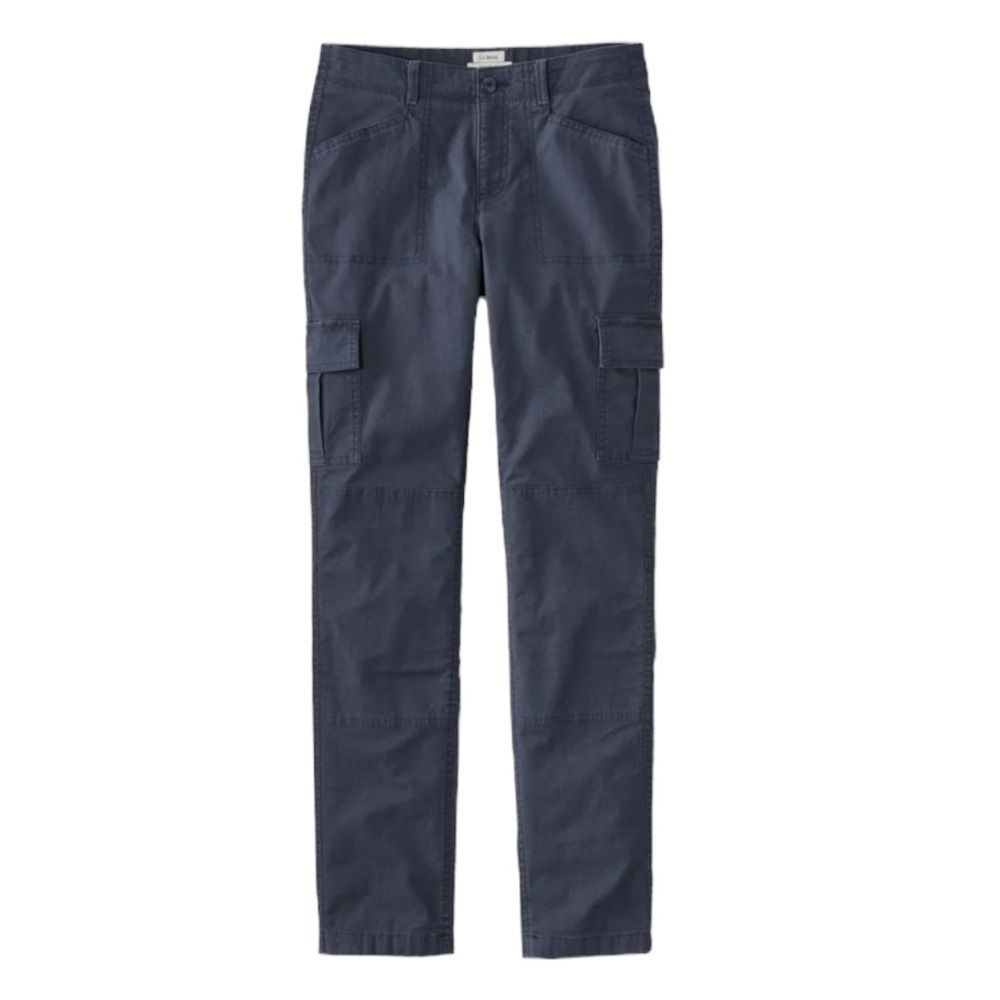 NWT L.L. Bean Stretch Canvas Cargo Flannel Lined Pants Navy Women's 20MT